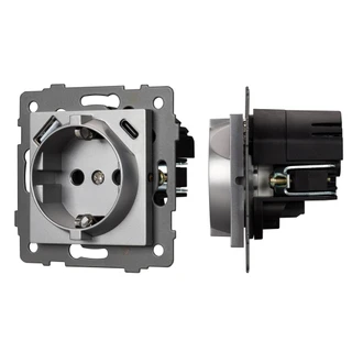 Фото #1 товара Механизм розетки с USB зарядкой SCT-MUAC-PL-GR-V (250V, 16A) (Arlight, -)