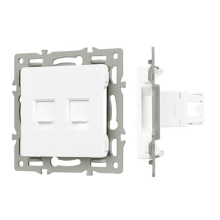Фото #1 товара Механизм компьютерной розетки двойной SCT-MPC2-PL-WH (RJ-45, CAT6) (Arlight, -)