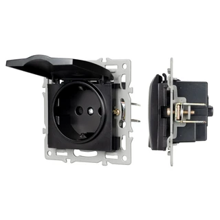 Фото #1 товара Механизм розетки влагозащищённый SCT-MCP-PL-BK (250V, 16A) (Arlight, -)