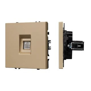 Фото #1 товара Механизм телефонной розетки SCT-NOBE-MTL1-SFPL-GD (RJ-11, 4C) (Arlight, Золотой песок)