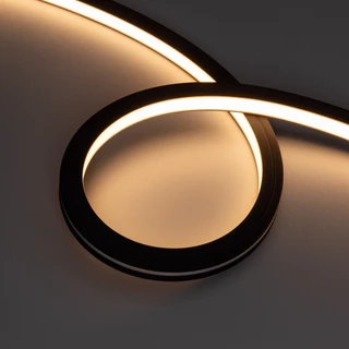 Фото #1 товара Светодиодная лента герметичная NOVA-TOP-BLACK-A120-16x15mm 24V Warm2700 (10 W/m, IP67, 2835, 5m, wire x2) (Arlight, Вывод боковой, 5 лет)