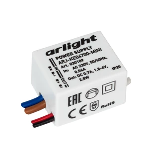 Фото #1 товара Блок питания ARJ-KE04700-MINI (2.8W, 700mA) (Arlight, IP20 Пластик, 5 лет)