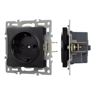Фото #1 товара Механизм электрической розетки SCT-MEU1-PL-BK (250V, 16A) (Arlight, -)