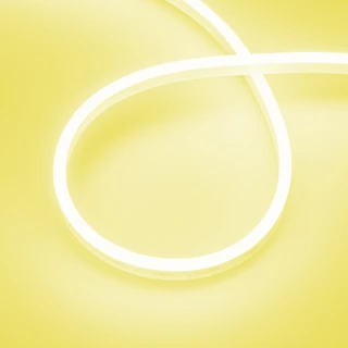 Фото #1 товара Светодиодная лента герметичная AURORA-PS-A120-12x6mm 24V Yellow (10 W/m, IP65, 2835, 5m) (Arlight, Силикон)