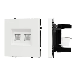 Фото #1 товара Механизм сдвоенной компьютерной розетки SCT-NOBE-MPC2-SFPL-WH (RJ-45, CAT6) (Arlight, Белый кварц)