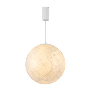 Фото #1 товара Светильник SP-SILKA-HANG-R400-12W Warm2700 (WH, 330 deg, 230V) (Arlight, IP20 Натуральный шелк, 3 года)