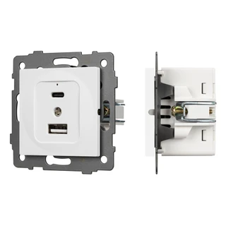 Фото #1 товара Механизм USB розетки SCT-MUAC-PL-WH-V (5V, 3A, QC4) (Arlight, -)