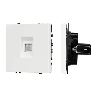 Фото #1 товара Механизм компьютерной розетки SCT-NOBE-MPC1-SFPL-WH (RJ-45, CAT6) (Arlight, Белый кварц)