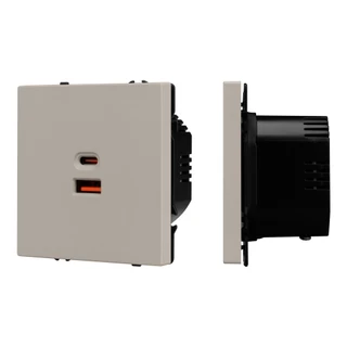 Фото #1 товара ARL NOBE USB Розетка тип A+C софт-тач кашемир SCT-MUAC-SFPL-FC-CA (65W, QC3) (Arlight, -)