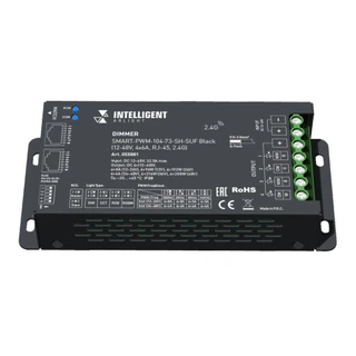 Фото #1 товара INTELLIGENT ARLIGHT Диммер SMART-PWM-104-73-SH-SUF Black (12-48V, 4x6A, RJ-45, 2.4G) (IARL, IP20 Металл, 5 лет)