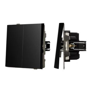 Фото #1 товара Механизм выключателя двухклавишный непроходной SWT-TENDO-MK02-PL-BK (230V, 10A) (Arlight, -)