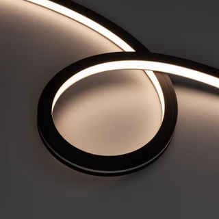 Фото #1 товара Светодиодная лента герметичная NOVA-TOP-BLACK-A120-16x15mm 24V Warm3500 (10 W/m, IP67, 2835, 5m, wire x2) (Arlight, Вывод боковой, 5 лет)