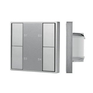 Фото #1 товара INTELLIGENT ARLIGHT Кнопочная панель DALI-201-23-1G-4SC-IN Silver (BUS, Frame) (IARL, IP20 Металл, 3 года)