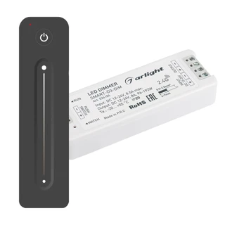 Фото #1 товара Диммер SMART-DIM-SET-LINE (12-24V, 1x8A, ПДУ 2.4G) (Arlight, IP20 Пластик, 5 лет)
