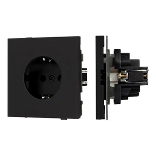 Фото #1 товара Механизм электрической розетки SCT-TENDO-MEU1-SFPL-BK (230V, 16A) (Arlight, Матовый черный)