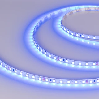 Фото #1 товара Светодиодная лента RT-A120-5mm 24V Blue (9.6 W/m, IP20, 5m) (Arlight, 9.6 Вт/м, IP20)