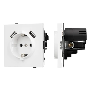 Фото #1 товара Механизм розетки с USB зарядкой SCT-TENDO-MUAA-PL-WH (230V, 16A) (Arlight, Белый)