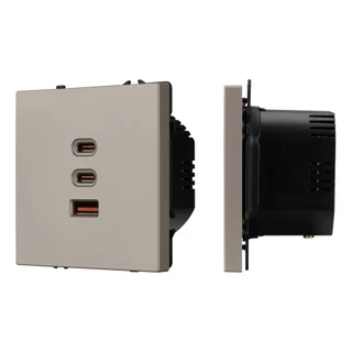 Фото #1 товара ARL NOBE USB Розетка тип А+С+С софт-тач кашемир SCT-MUACC-SFPL-FC-CA (65W, QC3) (Arlight, -)