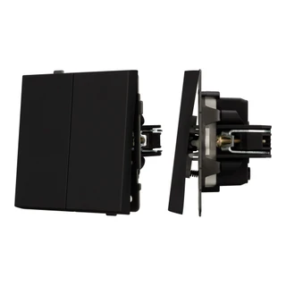 Фото #1 товара Механизм выключателя двухклавишный непроходной SWT-TENDO-MK02-SFPL-BK (230V, 10A) (Arlight, -)