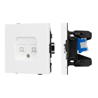 Фото #1 товара Механизм компьютерной розетки двойной SCT-TENDO-MPC2-PL-WH (RJ-45, CAT6) (Arlight, Белый)