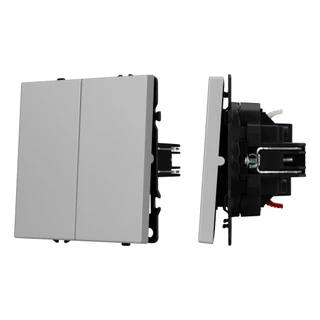 Фото #1 товара ARL NOBE Выключатель проходной 2 кл софт-тач никель SWT-MKP2-SFPL-IS (250V, 10A) (Arlight, -)