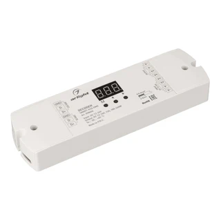 Фото #1 товара Декодер SMART-K33-DMX (12-24V, 1x15A) (Arlight, IP20 Пластик, 5 лет)