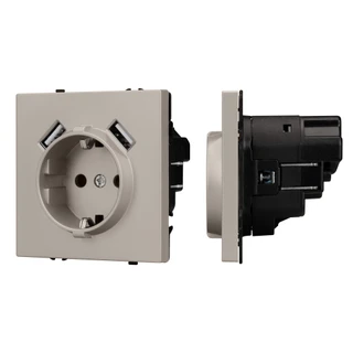 Фото #1 товара Механизм розетки с USB зарядкой SCT-NOBE-MUAA-SFPL-CA (230V, 16A) (Arlight, Кашемир)