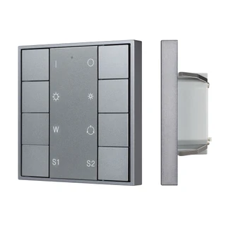 Фото #1 товара INTELLIGENT ARLIGHT Кнопочная панель DALI-201-23-1G-2SC-RGBW-DT8-IN Silver (BUS, Frame) (IARL, IP20 Металл, 3 года)