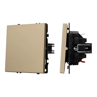 Фото #1 товара ARL NOBE Выключатель звонковый 1 кл софт-тач золотой песок SWT-MKR1-SFPL-GD (250V, 10A) (Arlight, -)