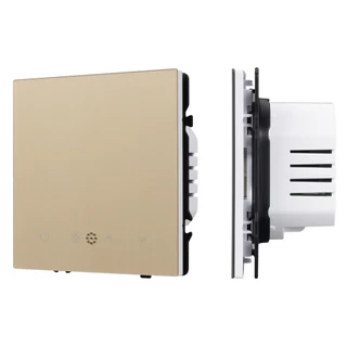 Фото #1 товара ARL NOBE Терморегулятор эл тёплый пол золотой песок SWT-MTE-PL-GD (95-240V, 16A, датч пола + возд) (Arlight, -)