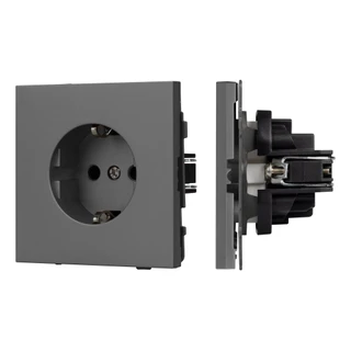 Фото #1 товара Механизм электрической розетки SCT-TENDO-MEU1-SFPL-GR (230V, 16A) (Arlight, Матовый графитовый)