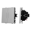 ARL NOBE Выключатель 2 кл подсветка софт-тач никель SWT-MK02-SFPL-L-IS (250V, 10A) (Arlight, -)