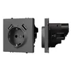 Механизм розетки с USB зарядкой SCT-NOBE-MUAA-SFPL-GR (230V, 16A) (Arlight, Серый базальт)