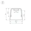 Профиль с экраном LINE-D-3734-2000 TETRA OLIVE GREY+OPAL  (Arlight, Алюминий)