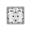Механизм розетки с USB зарядкой SCT-MUAA-PL-WH (250V, 16A) (Arlight, -)