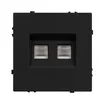 Механизм сдвоенной телефонной розетки SCT-NOBE-MTL2-SFPL-BK (RJ-11, 4C) (Arlight, Черный оникс)