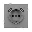 Механизм розетки с USB зарядкой SCT-TENDO-MUAA-PL-GR (230V, 16A) (Arlight, Графитовый)