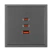 Механизм розетки с быстрой USB зарядкой SCT-NOBE-MUACC-SFPL-FC-GR (65W, QC3) (Arlight, -)