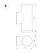 Светильник настенный LGD-WALDER-R106-2x18W Day4000-MIX (Черный, 40 deg, 230V) (Arlight, IP65 Металл, 5 лет)