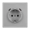 ARL NOBE Розетка зк со шторками с USB тип C+С софт-тач никель SCT-MUCC-SFPL-IS (250V, 16A) (Arlight, -)