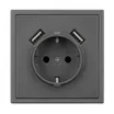 Механизм розетки с USB зарядкой SCT-NOBE-MUAA-SFPL-GR (230V, 16A) (Arlight, Серый базальт)