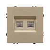 Механизм сдвоенной телефонной розетки SCT-NOBE-MTL2-SFPL-GD (RJ-11, 4C) (Arlight, Золотой песок)