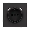 Механизм розетки с USB зарядкой SCT-TENDO-MUAA-SFPL-BK (230V, 16A) (Arlight, Матовый черный)