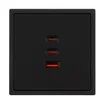 Механизм розетки с быстрой USB зарядкой SCT-NOBE-MUACC-SFPL-FC-BK (65W, QC3) (Arlight, -)