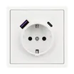 ARL NOBE Розетка зк со шторками с USB тип А+С софт-тач белый кварц SCT-MUAC-SFPL-WH (250V, 16A) (Arlight, -)