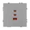 ARL NOBE USB Розетка тип А+С+С софт-тач никель SCT-MUACC-SFPL-FC-IS (65W, QC3) (Arlight, -)