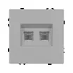 Механизм сдвоенной телефонной розетки SCT-NOBE-MTL2-SFPL-IS (RJ-11, 4C) (Arlight, Никель)