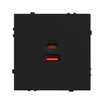 Механизм розетки с быстрой USB зарядкой SCT-NOBE-MUAC-SFPL-FC-BK (65W, QC3) (Arlight, Черный оникс)
