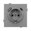 Механизм розетки с USB зарядкой SCT-TENDO-MUAC-PL-GR (230V, 16A) (Arlight, Графитовый)
