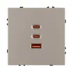 Механизм розетки с быстрой USB зарядкой SCT-NOBE-MUACC-SFPL-FC-CA (65W, QC3) (Arlight, -)